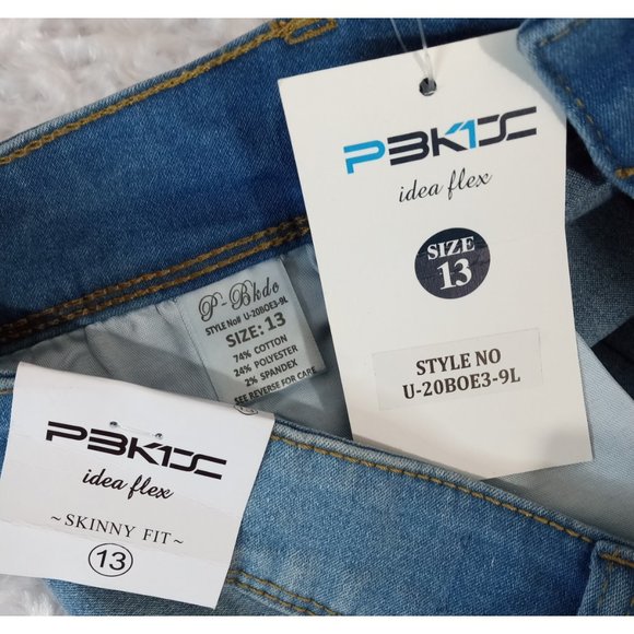 NWT Pbkdc Idea Flex Skinny Fit High Waist Rise Med Wash Blue Jeans Sz 13 - Picture 4 of 6